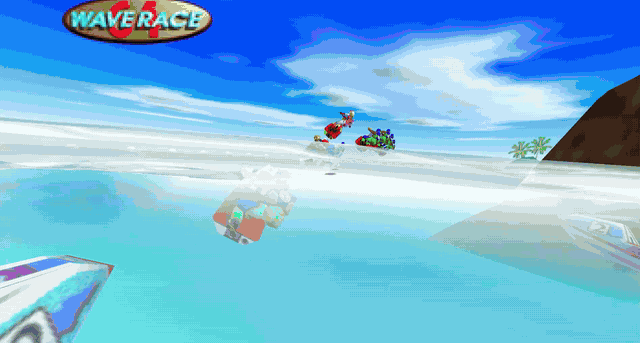 64 riders streaming past the camera in the title-screen intro